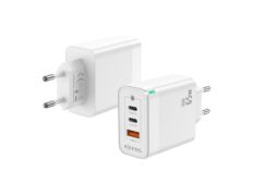 Cargador de Pared GaN Aisens ASCH-65W3P007-W con 2xUSB Tipo-C y 1xUSB