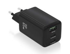 Cargador de Pared USB Tipo-C GaN Aisens ASCH-65W3P042-BK