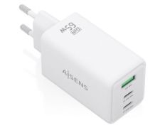 Cargador de Pared GaN Aisens ASCH-65W3P072-W 65W con 2xUSB Tipo-C y 1xUSB