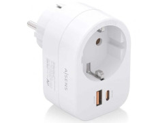 Enchufe Aisens ASPS-1A1C06-W con 1 Toma de Corriente y 1 USB Tipo-C PD