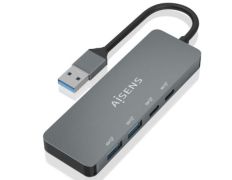 Hub USB 3.2 Aisens A106-0696/ 2xUSB/ 2xUSB Tipo-C - Gris