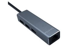 Hub USB Tipo-C Aisens A109-0396 con 3xUSB y 1xRJ45