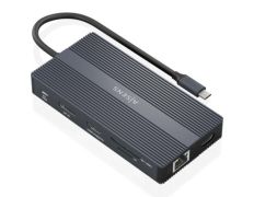 Docking USB Tipo-C Aisens ASUC-12P017-GR - 2xHDMI 4K, 4xUSB, RJ45, DisplayPort, Lector Tarjetas, USB Tipo-C PD