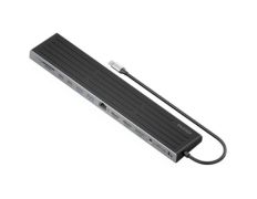 Docking USB Tipo-C Aisens ASUC-13P042-GR: Puerto USB-C, 2xUSB, 2xHDMI, DisplayPort, Lector de Tarjetas, Jack 3.5mm, RJ45
