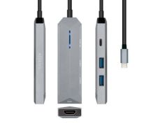 Docking USB Tipo-C Aisens ASUC-4P002-GR con HDMI 4K y USB-C PD - Conectividad Versátil