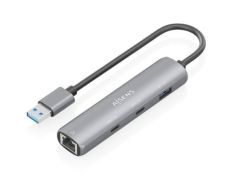 Hub USB Aisens ASUC-4P036-GR | 2xUSB Tipo-C 1xUSB 1xRJ45