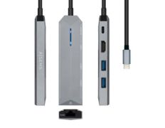 Docking USB Tipo-C Aisens ASUC-5P003-GR/ 1xHDMI 4K/ 2xUSB/ 1xRJ45/ 1xUSB Tipo-C PD