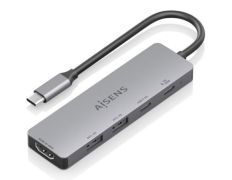 Docking USB Tipo-C Aisens ASUC-5P028-GR con 1xHDMI 4K y 2xUSB