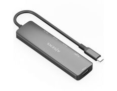 Docking USB Tipo-C Aisens ASUC-6P024-GR - 1xHDMI 4K/ 3xUSB/ 1xLector Tarjetas