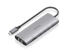 Docking USB Tipo-C Aisens ASUC-7P032-GR con HDMI 4K, USB-C, RJ45 y Lector Tarjetas