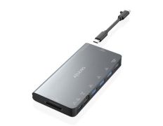 Docking USB Tipo-C Aisens ASUC-8P015-GR con 1xHDMI 4K/ 3xUSB/ 1xRJ45/ 1xLector Tarjetas y 1xUSB Tipo-C