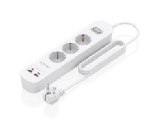 Regleta Aisens ASPS-2A2C10-W con Interruptor, 3 Tomas de Corriente, 2 USB - 2 USB Tipo-C, Cable 1.4m