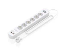 Tomas de Corriente y USB Tipo-C en Regleta Aisens ASPS-2A2C16-W con Interruptor - Cable 1.4m