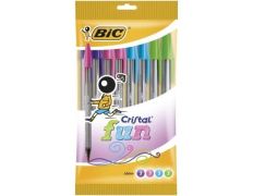 Bolígrafos Bic Cristal Fun de Tinta de Aceite - 10 unidades