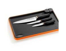 Conjunto Pack 3 Cuchillos Bra Efficient A198021 con tabla para cortar
