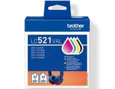Cartucho de Tinta Brother LC-521VAL Multipack en Cian, Magenta y Amarillo