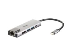 D-LINK DOCKING STATION USB-C 5 EN 1 CON HDMI/ETHERNET/SUMINISTRO ELECTRICO - Gris