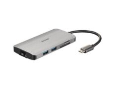 D-LINK DOCKING S USB-C 8 EN 1 HDMI/ETHERNET/LECTOR TARJETAS/SUMINISTRO ELECTRICO - Gris