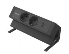 Regleta Fellowes Sobremesa 100137182 con 2 Tomas de Corriente, 1 USB, 1 USB Tipo-C y Cable de 2m
