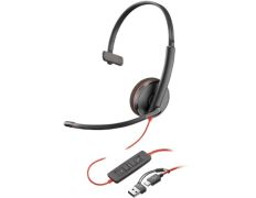 Auricular Poly Blackwire 3210 con Adaptador USB-C/A y Micrófono - USB Tipo-C