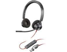 Auriculares Poly Blackwire 3320 USB-C para Microsoft Teams + Adaptador USB-C/A con Micrófono Tipo-C