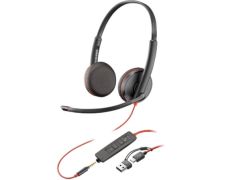 Auriculares Poly Blackwire 3225 con Adaptador USB-C/A y Micrófono - Sonido Premium