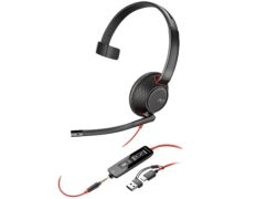 Auricular Poly Blackwire 5210 con Adaptador USB-C/A y Micrófono/Jack 3.5mm