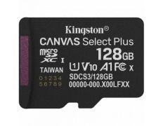 Tarjeta de Memoria Kingston CANVAS Select Plus 128GB microSD XC/ Clase 10 - 150MBs
