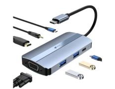 Docking USB Tipo-C Leotec LEDS04 con HDMI 4K, VGA y Audio
