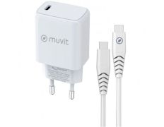 Cargador de Pared Muvit For Change + Cable USB Tipo-C
