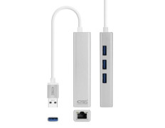 Hub USB 3.0 Nanocable con 3 Puertos USB y 1 Puerto RJ45