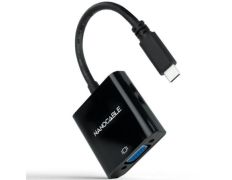 Cable Conversor Nanocable USB Tipo-C Macho a VGA Hembra - 10cm