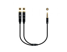 Cable Estéreo Nanocable Jack 3.5 Macho 2x Jack 3.5 Hembra 30cm