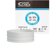 BOBINA CABLE DE RED RJ45 CAT5E UTP FLEXIBLE AWG24 305 M NANOCABLE - Gris