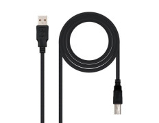 Cable USB 2.0 Impresora Nanocable 10.01.0105-BK/ USB Tipo-B Macho - USB Macho/ 4.5m