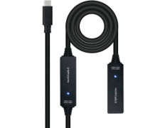 Cable Alargador USB Tipo-C 3.2 con Amplificador Nanocable 10.01.1312/ USB Tipo-C Macho - USB Tipo-C Hembra/ 10m