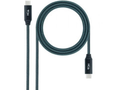 Cable USB 3.2 Nanocable 10.01.4300-COMB/ USB Tipo-C Macho - USB Tipo-C Macho/ Hasta 100W/ 20Gbps/ 50cm