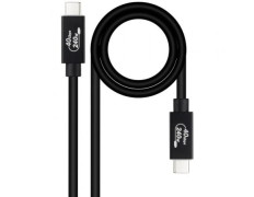 Cable USB 4.0 Nanocable 10.01.5002/ USB Tipo-C Macho - USB Tipo-C Macho/ Hasta 240W/ 40Gbps/ 1.8m