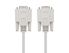 Cable Serie NULL Modem Nanocable 10.14.0502/ DB9 Macho - DB9 Hembra/ 1.8m - Beige