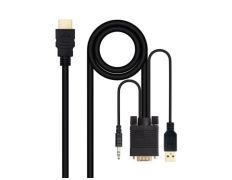Cable Conversor Nanocable HDMI VGA Jack 3.5 USB Macho 1.8m