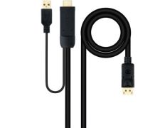 Cable Conversor Nanocable 10.15.4352/ HDMI Macho - DisplayPort Macho/ 1.8m - Negro