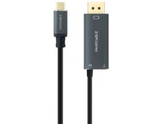 Cable Conversor Nanocable 10.15.5012/ USB Tipo-C Macho - DisplayPort 8K Macho/ USB Tipo-C Hembra/ Hasta 100W/ 1.8m