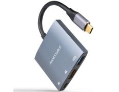 Conversor Nanocable USB Tipo-C a HDMI 4K Hembra - USB Hembra - USB Tipo-C PD/ 15cm