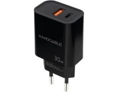 Cargador de Pared Nanocable 10.10.2012 con 1xUSB y 1xUSB Tipo-C | 30W