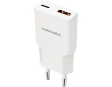 Cargador de Pared Nanocable 25W - 1xUSB Tipo-C/ 1xUSB