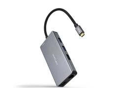 Docking Tipo-C Nanocable 10.16.1009 - 3xUSB, 2xHDMI 4K, RJ45, Lector tarjetas, USB Tipo-C PD