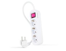 Regleta con Interruptor Nanocable 3 Tomas de Corriente y Cable 1.4m
