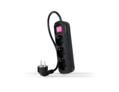 Regleta Nanocable con Interruptor - 3 Tomas de Corriente - Cable 1.4m