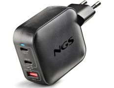 Cargador de Pared GaN NGS 100W con 2xUSB Tipo-C y 1xUSB