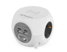 Regleta Orbegozo EN 4500 - Carga Inalámbrica - 3 Tomas de Corriente - 2 USB Tipo C - Cable 1.5m